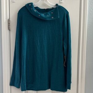 Chico's Teal Tunic CoziSoft Studded Knit NWT Women’s 3 Ultra Comfy Casual